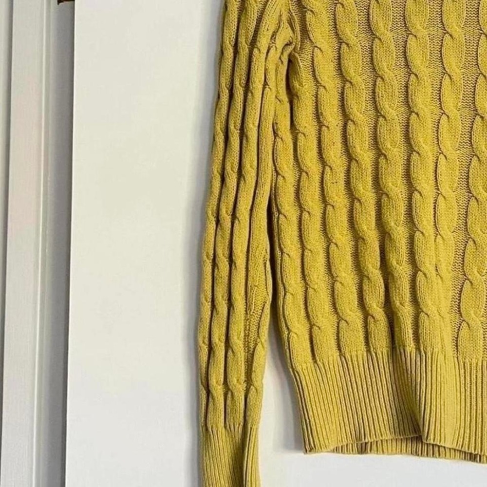 Vintage GAP Mustard Yellow Cable Knit Sweater - Picture 4 of 6